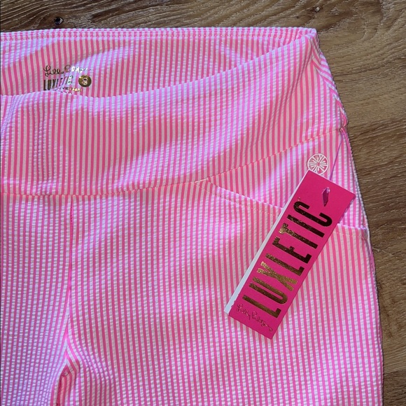 Lilly Pulitzer UPF 50+ Luxletic Corso Pant Havana Pink Performance Seersucker 8 - Picture 2 of 11